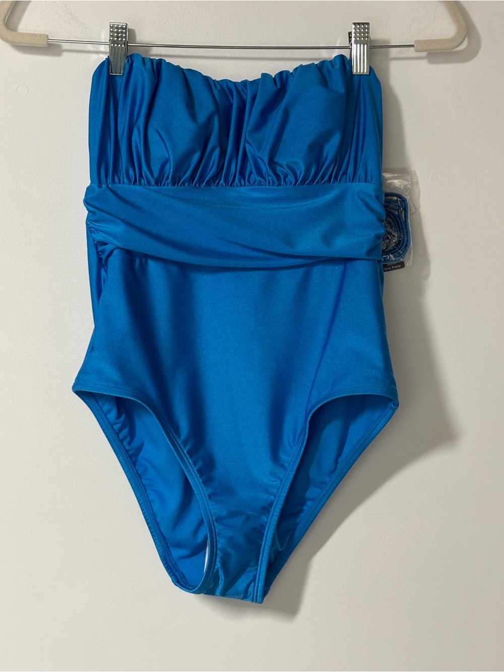 Time and Tru Royal Blue Strapless One-Piece Swimsuit Size S (4-6)